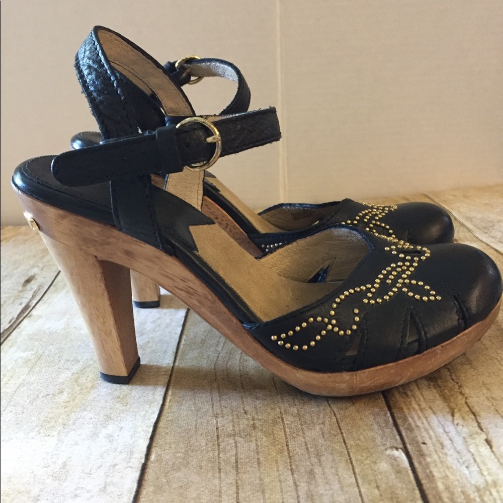 Michael Kors studded slingback wood 4” heel sz 5.5